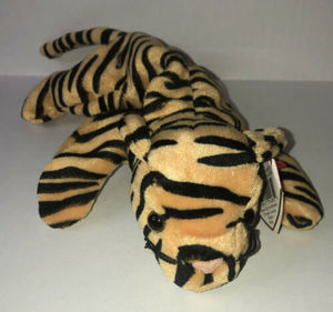 1`Ty Beanie Baby Stripes the Tiger DOB June 11, 1995 MWMT